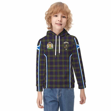 MacLellan (McLellan) Tartan Crest Kid Hoodie Scotland Coat of Arm Flag Style - Tartan Vibes Clothing