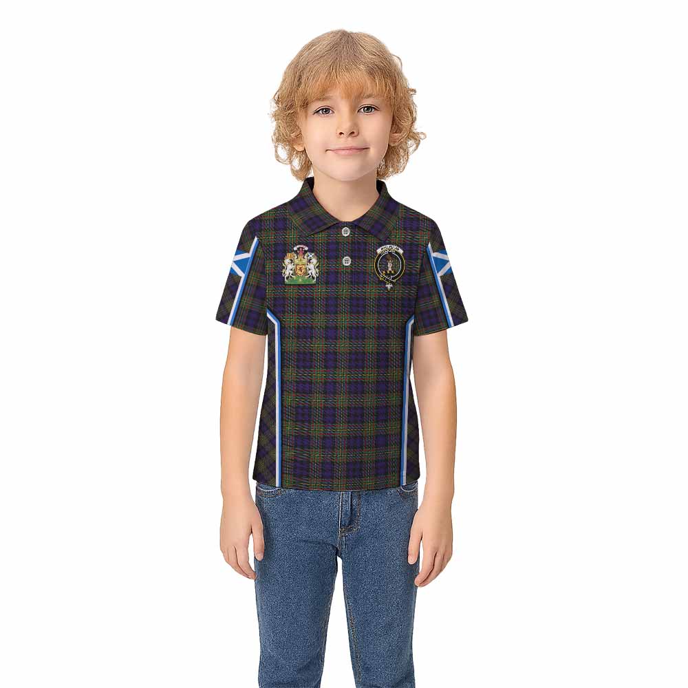 MacLellan (McLellan) Tartan Crest Kid Polo Shirt Scotland Coat of Arm Flag Style - Tartan Vibes Clothing