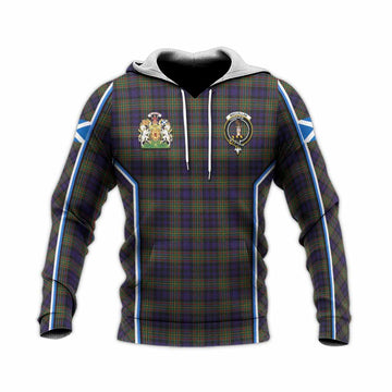MacLellan (McLellan) Tartan Crest Knitted Hoodie Scotland Coat of Arm Flag Style