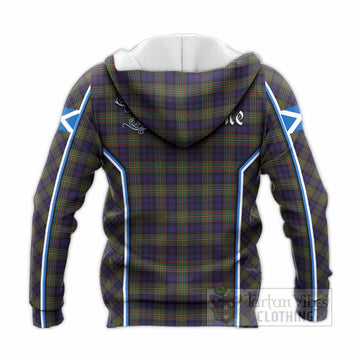 MacLellan (McLellan) Tartan Crest Knitted Hoodie Scotland Coat of Arm Flag Style
