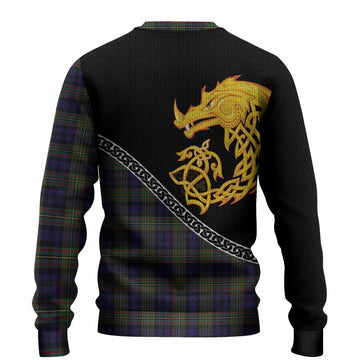 MacLellan (McLellan) Tartan Crest Knitted Sweater Legendary Dragon Knot Half Style