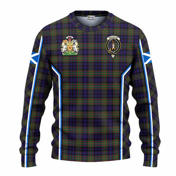 MacLellan (McLellan) Tartan Crest Knitted Sweater Scotland Coat of Arm Flag Style