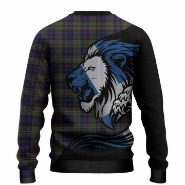 MacLellan (McLellan) Tartan Crest Knitted Sweater Scottish Golden Lions Wave Flow