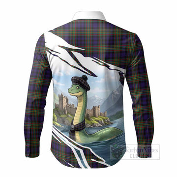 MacLellan (McLellan) Tartan Crest Loch Ness Monster Scottish Heritage Art Long Sleeve Button Shirts