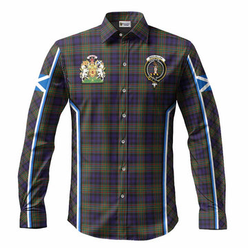 MacLellan (McLellan) Tartan Crest Long Sleeve Button Shirts Scotland Coat of Arm Flag Style