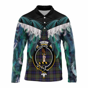 MacLellan (McLellan) Tartan Crest Long Sleeve Polo Shirt New Zealand Maori Korowai Cloak