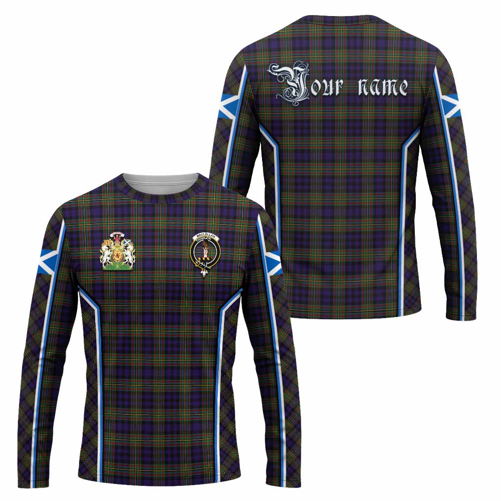 MacLellan (McLellan) Tartan Crest Long Sleeve T-Shirt Scotland Coat of Arm Flag Style - Tartan Vibes Clothing