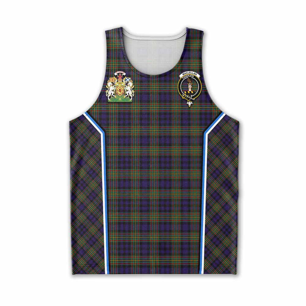 MacLellan (McLellan) Tartan Crest Men Tank Top Scotland Coat of Arm Flag Style - Tartan Vibes Clothing
