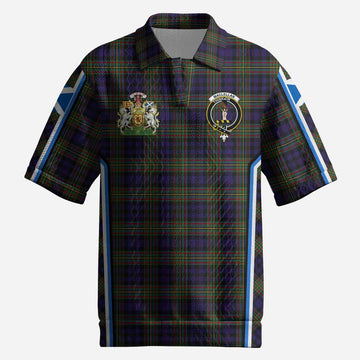 MacLellan (McLellan) Tartan Crest Men’s Polo Sweater Top Scotland Coat of Arm Flag Style