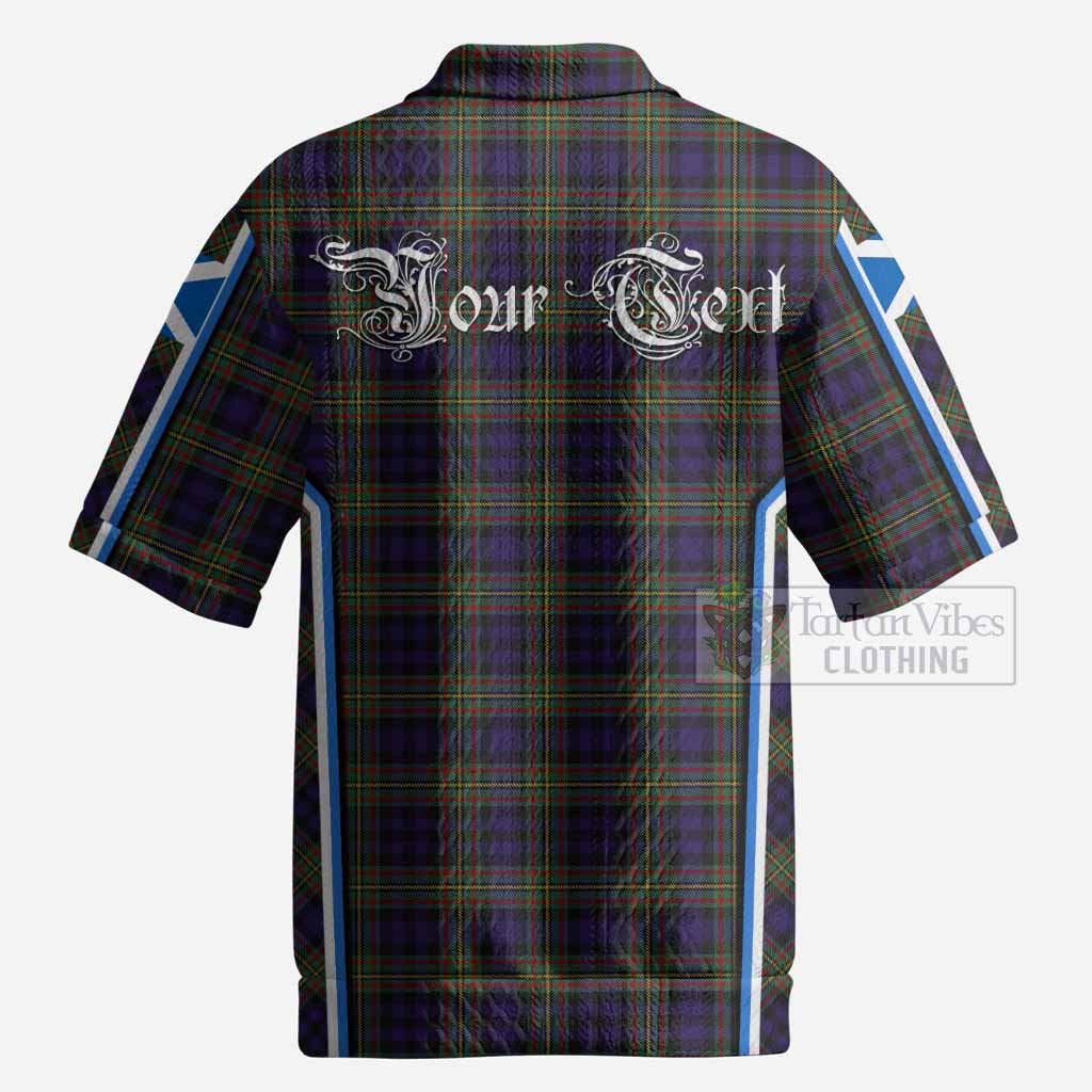 MacLellan (McLellan) Tartan Crest Men’s Polo Sweater Top Scotland Coat of Arm Flag Style