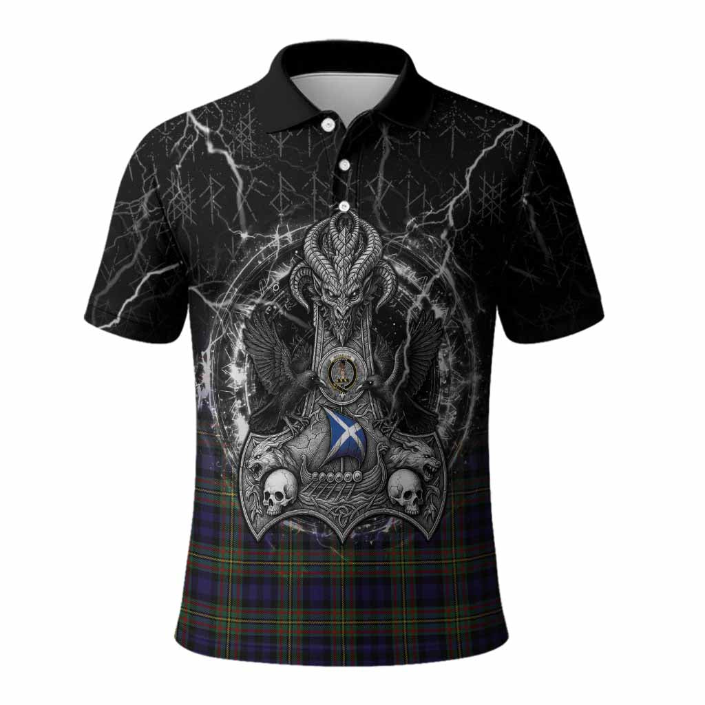 MacLellan (McLellan) Tartan Crest Polo Shirt Celtic Odin's Raven Legacy
