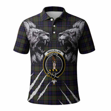 MacLellan (McLellan) Tartan Crest Polo Shirt Ferocious Lion Style
