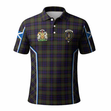 MacLellan (McLellan) Tartan Crest Polo Shirt Scotland Coat of Arm Flag Style