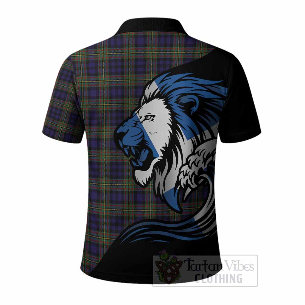 MacLellan (McLellan) Tartan Crest Polo Shirt Scottish Golden Lions Wave Flow