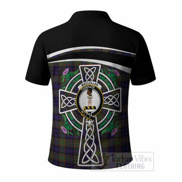 MacLellan (McLellan) Tartan Crest Polo Shirt Scottish Thistle Celtic Cross Alba Gu Brath