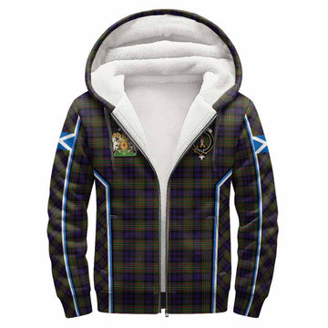 MacLellan (McLellan) Tartan Crest Sherpa Hoodie Scotland Coat of Arm Flag Style