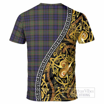 MacLellan (McLellan) Tartan Crest T-Shirt Celtic Knot and Triple Trickle Spiral Symbols