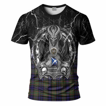 MacLellan (McLellan) Tartan Crest T-Shirt Celtic Odin's Raven Legacy