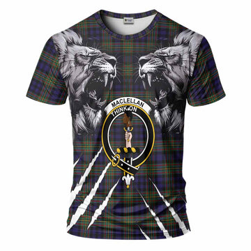 MacLellan (McLellan) Tartan Crest T-Shirt Ferocious Lion Style