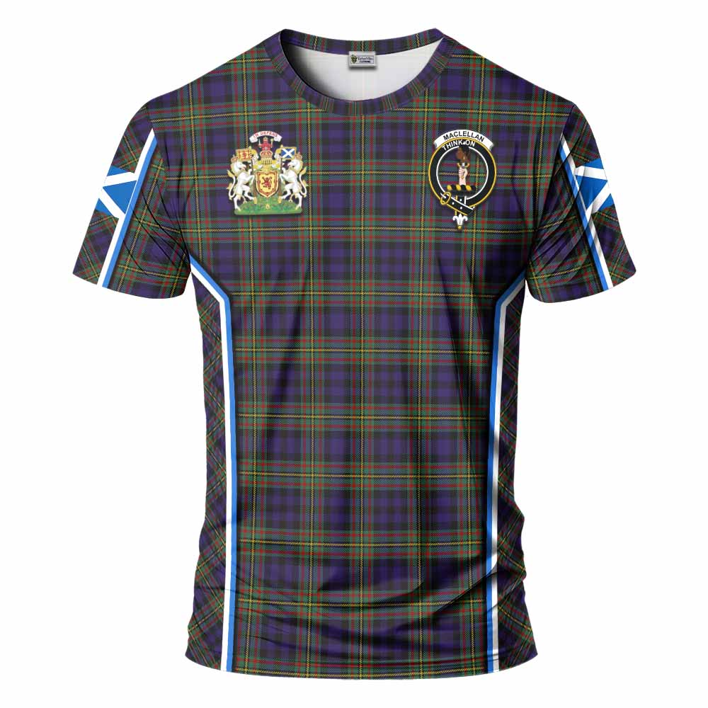 MacLellan (McLellan) Tartan Crest T-shirt Scotland Coat of Arm Flag Style - Tartan Vibes Clothing