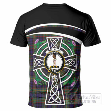 MacLellan (McLellan) Tartan Crest T-Shirt Scottish Thistle Celtic Cross Alba Gu Brath