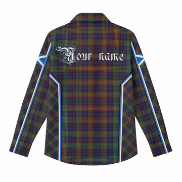 MacLellan (McLellan) Tartan Crest Women Casual Shirt Scotland Coat of Arm Flag Style