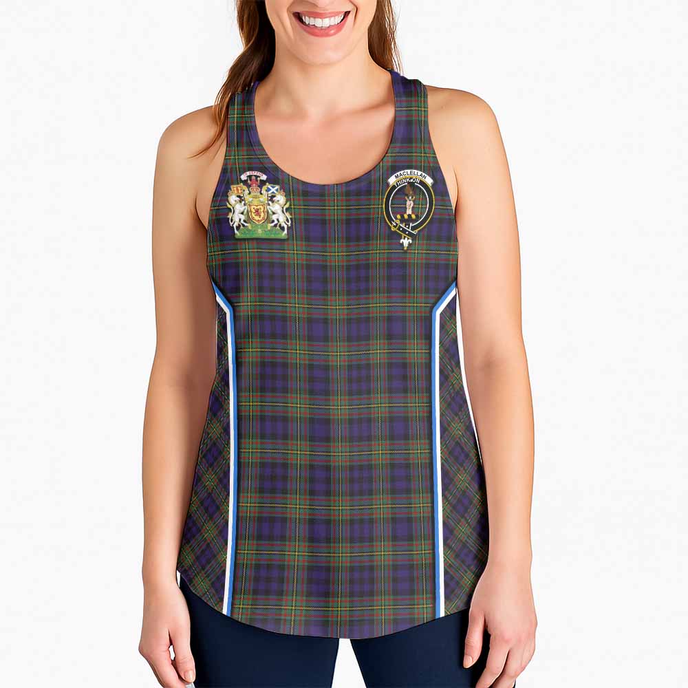 MacLellan (McLellan) Tartan Crest Women Racerback Tanks Scotland Coat of Arm Flag Style - Tartan Vibes Clothing