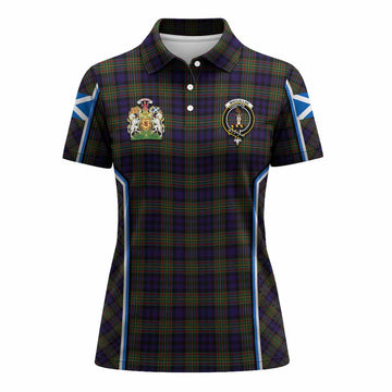 MacLellan (McLellan) Tartan Crest Women's Polo Shirt Scotland Coat of Arm Flag Style