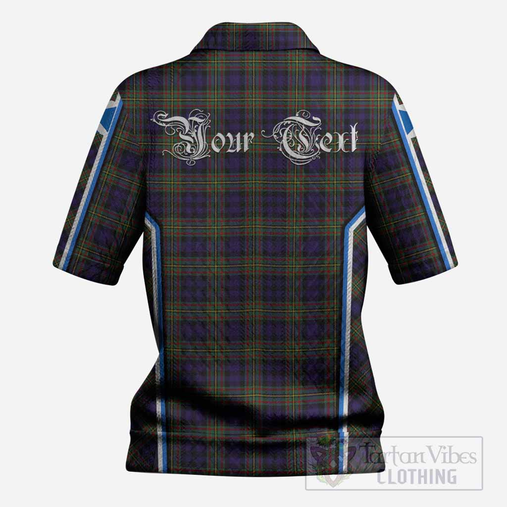 MacLellan (McLellan) Tartan Crest Women’s Polo Sweater Top Scotland Coat of Arm Flag Style