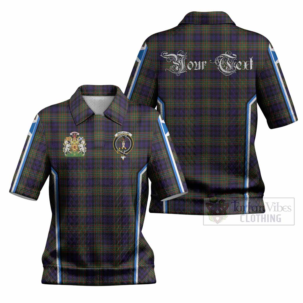 MacLellan (McLellan) Tartan Crest Women’s Polo Sweater Top Scotland Coat of Arm Flag Style