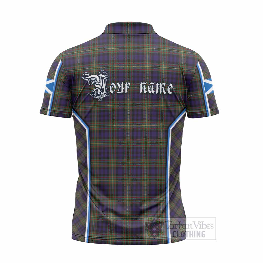 MacLellan (McLellan) Tartan Crest Zipper Polo Shirt Scotland Coat of Arm Flag Style - Tartan Vibes Clothing