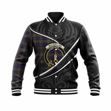 MacLellan (McLellan) Tartan Family Crest Baseball Jacket Celtic Scottish Thistle Floral - Tartan Vibes Clothing