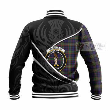MacLellan (McLellan) Tartan Family Crest Baseball Jacket Celtic Scottish Thistle Floral - Tartan Vibes Clothing