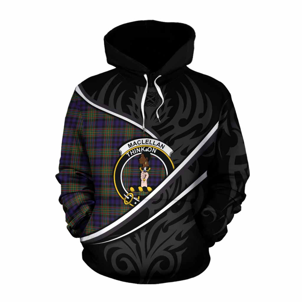 MacLellan (McLellan) Tartan Family Crest Cotton Hoodie Celtic Scottish Thistle Floral - Tartan Vibes Clothing