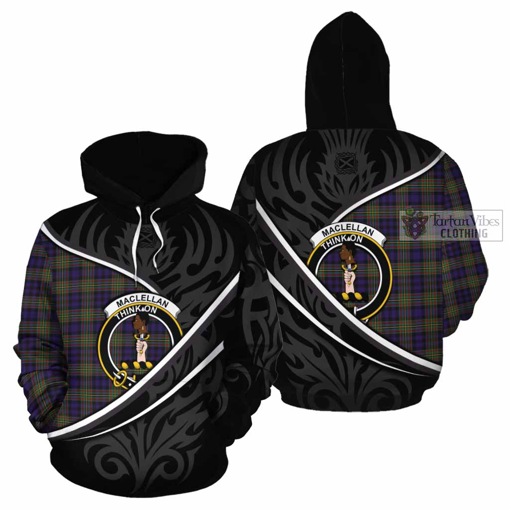 MacLellan (McLellan) Tartan Family Crest Cotton Hoodie Celtic Scottish Thistle Floral - Tartan Vibes Clothing