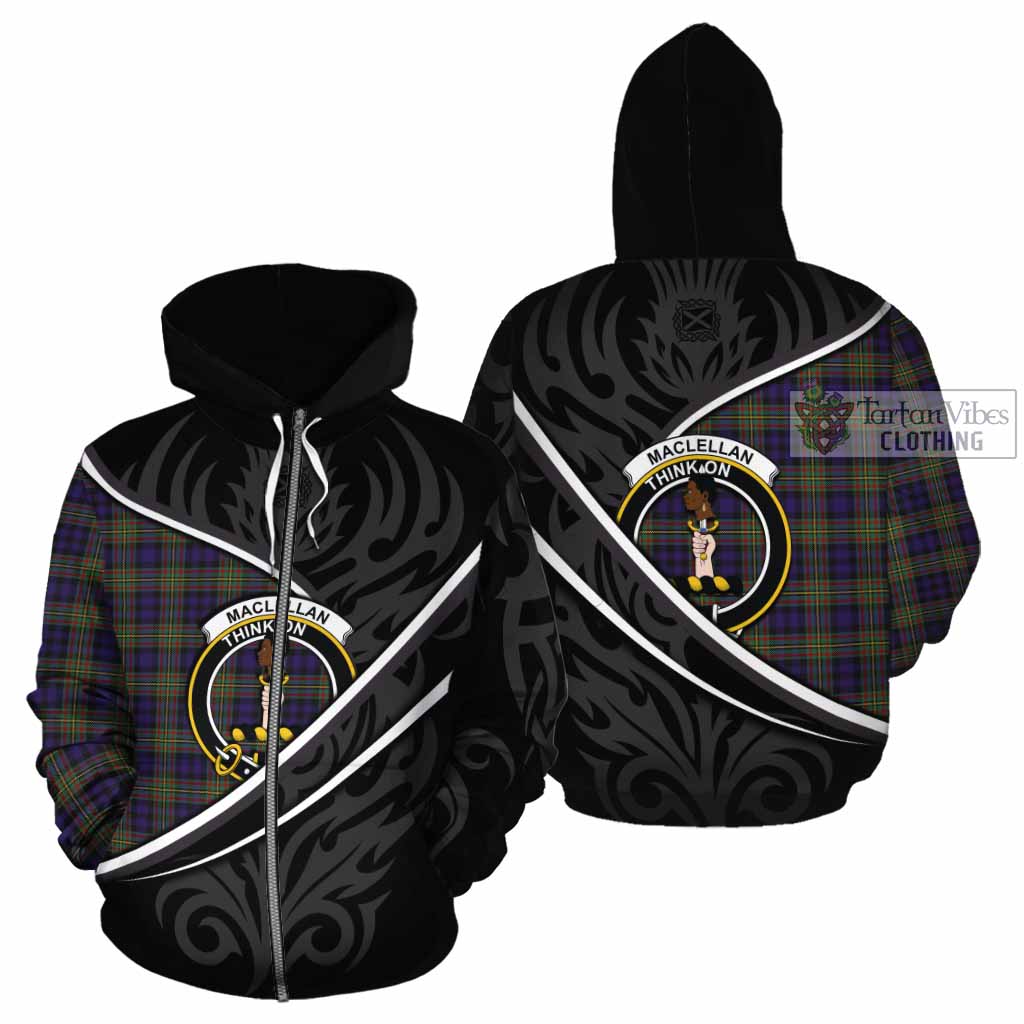 MacLellan (McLellan) Tartan Family Crest Cotton Hoodie Celtic Scottish Thistle Floral - Tartan Vibes Clothing