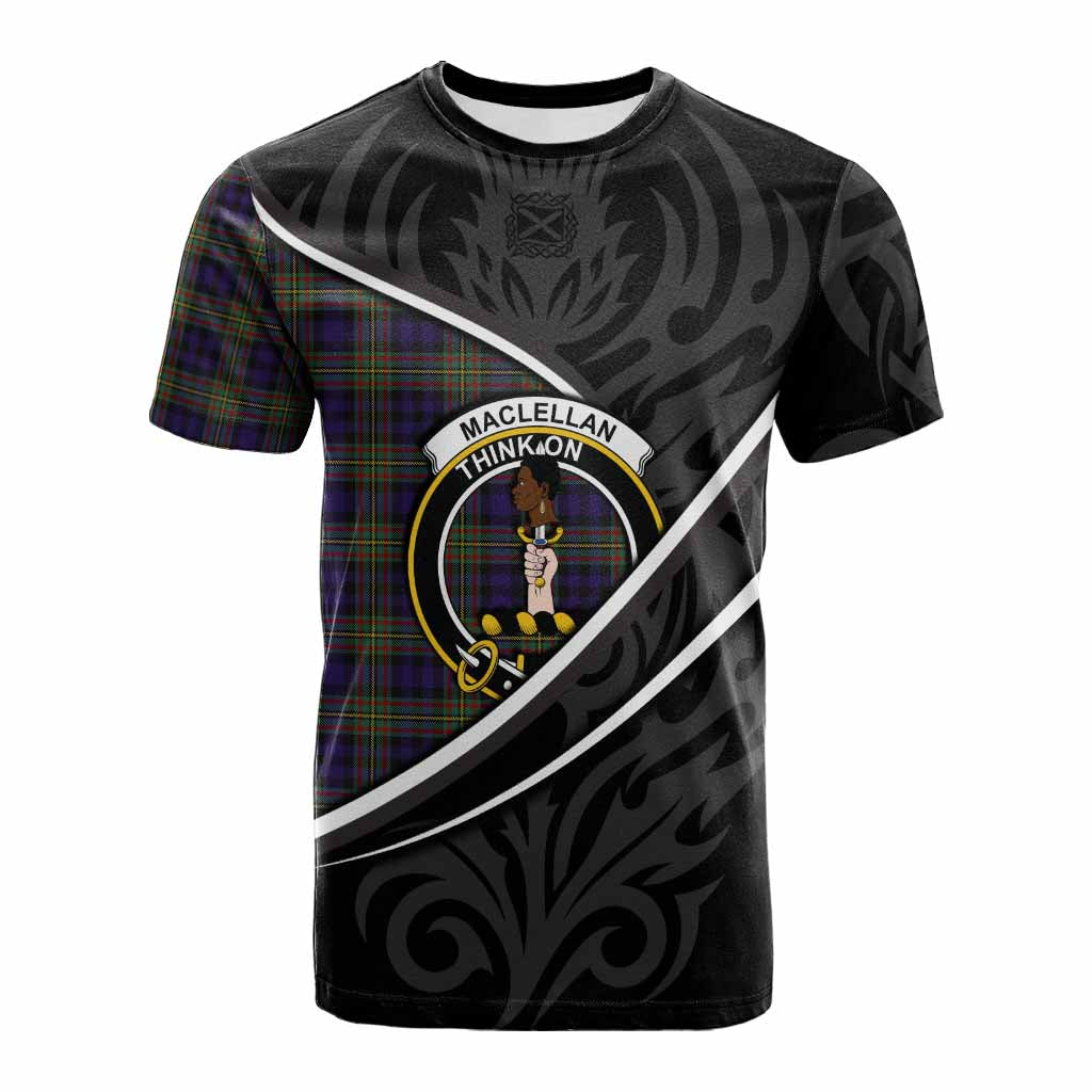 MacLellan (McLellan) Tartan Family Crest Cotton T-shirt Celtic Scottish Thistle Floral - Tartan Vibes Clothing
