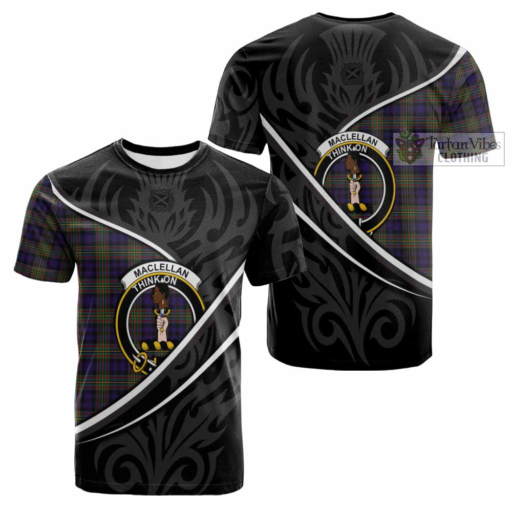 MacLellan (McLellan) Tartan Family Crest Cotton T-shirt Celtic Scottish Thistle Floral - Tartan Vibes Clothing