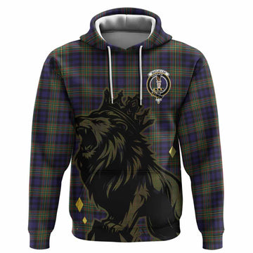 MacLellan (McLellan) Tartan Family Crest Hoodie Crowned Lion Roaring