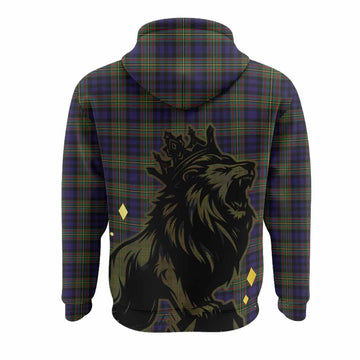 MacLellan (McLellan) Tartan Family Crest Hoodie Crowned Lion Roaring
