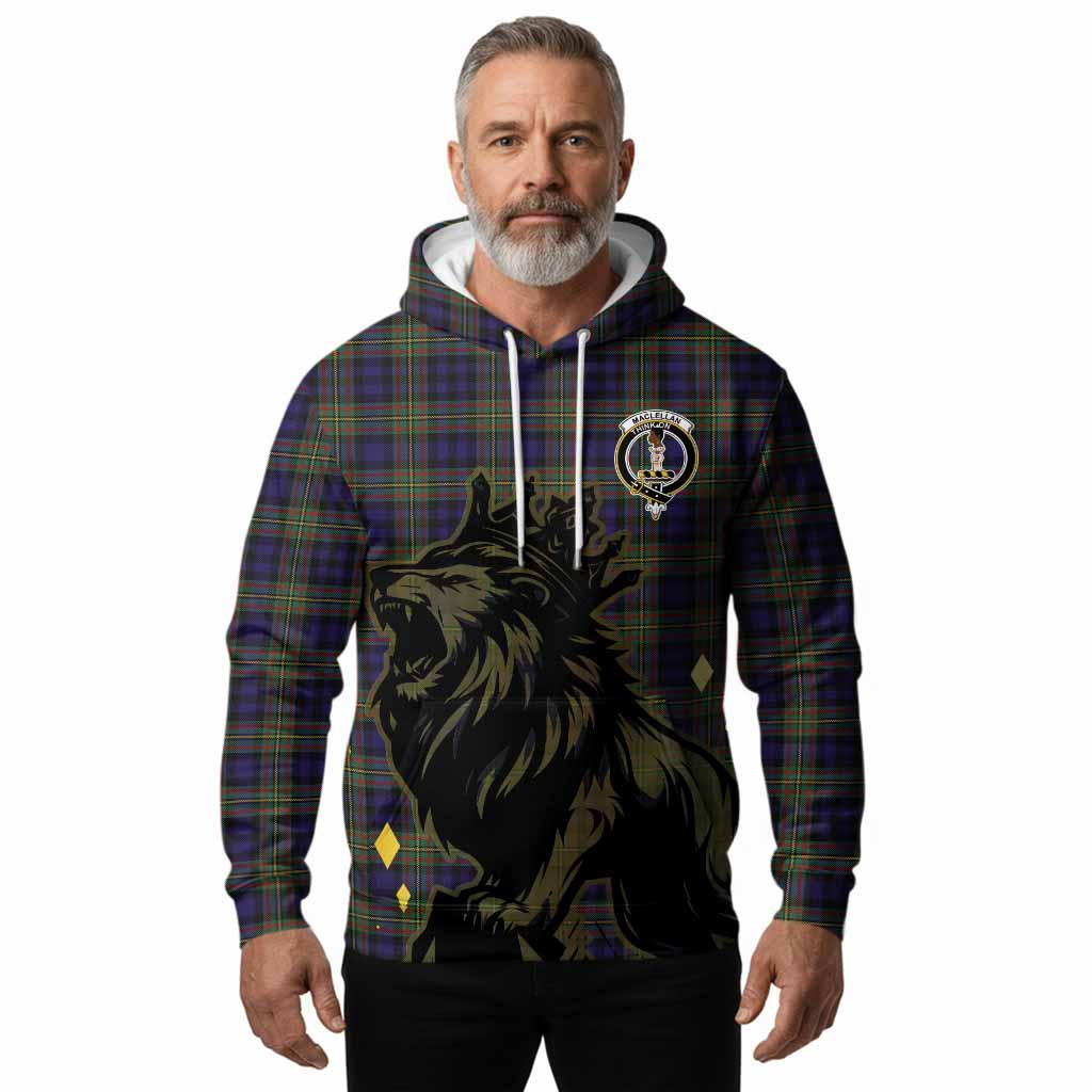 MacLellan (McLellan) Tartan Family Crest Hoodie Crowned Lion Roaring