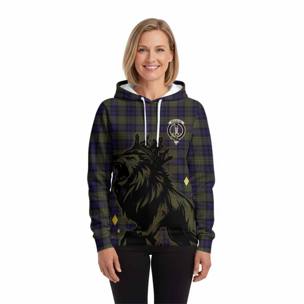 MacLellan (McLellan) Tartan Family Crest Hoodie Crowned Lion Roaring
