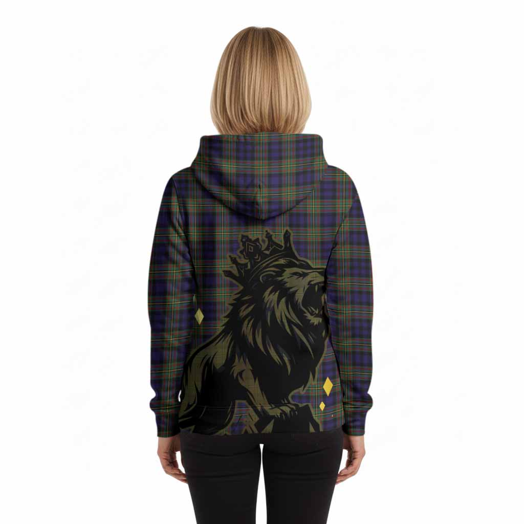 MacLellan (McLellan) Tartan Family Crest Hoodie Crowned Lion Roaring
