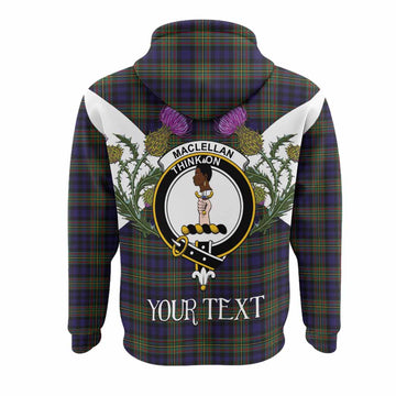 MacLellan (McLellan) Tartan Family Crest Hoodie Scottish Burns Night Thistle Floral