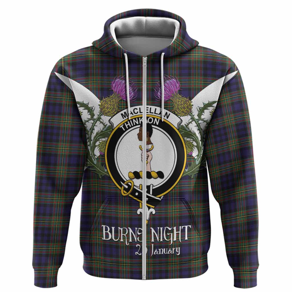 MacLellan (McLellan) Tartan Family Crest Hoodie Scottish Burns Night Thistle Floral