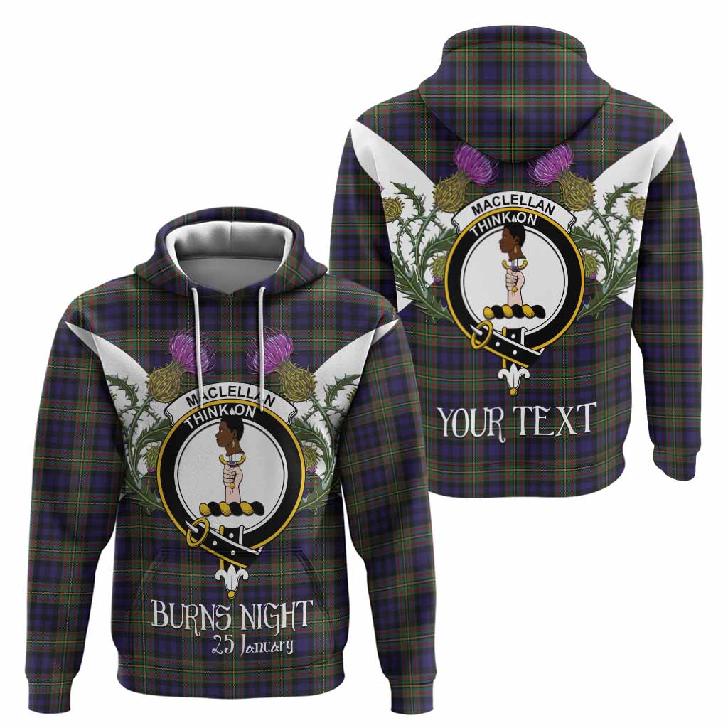 MacLellan (McLellan) Tartan Family Crest Hoodie Scottish Burns Night Thistle Floral