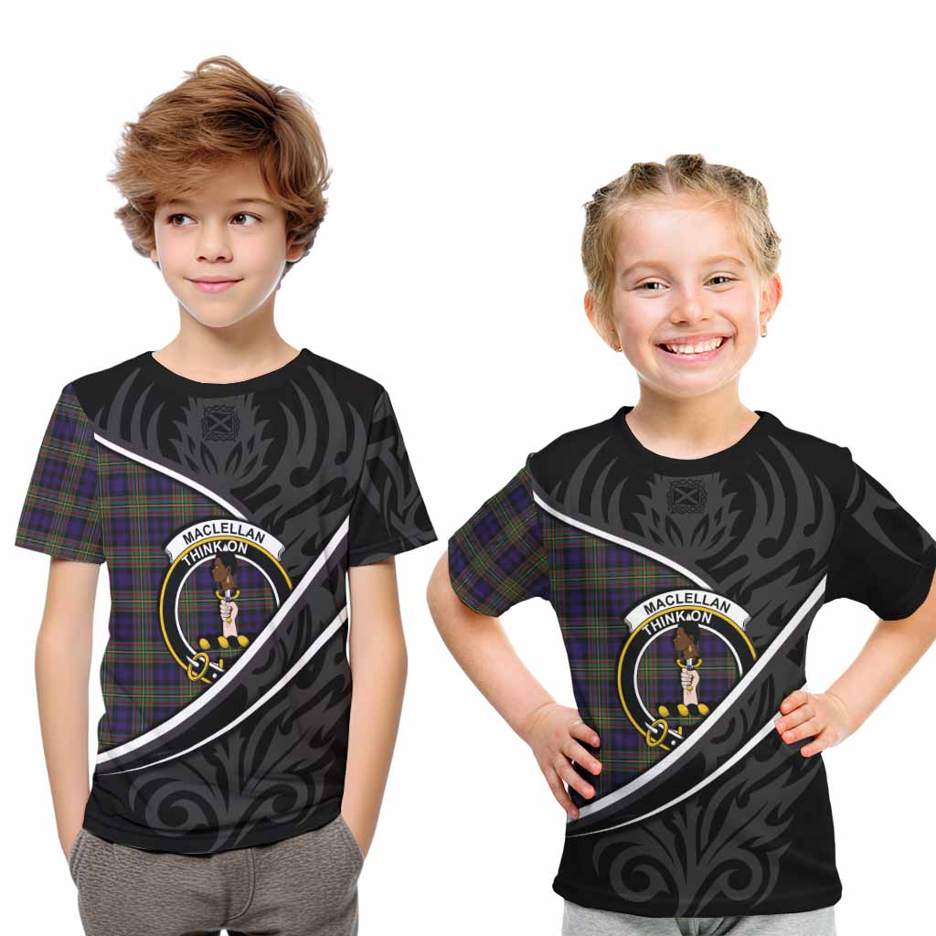 MacLellan (McLellan) Tartan Family Crest Kid T-shirt Celtic Scottish Thistle Floral - Tartan Vibes Clothing