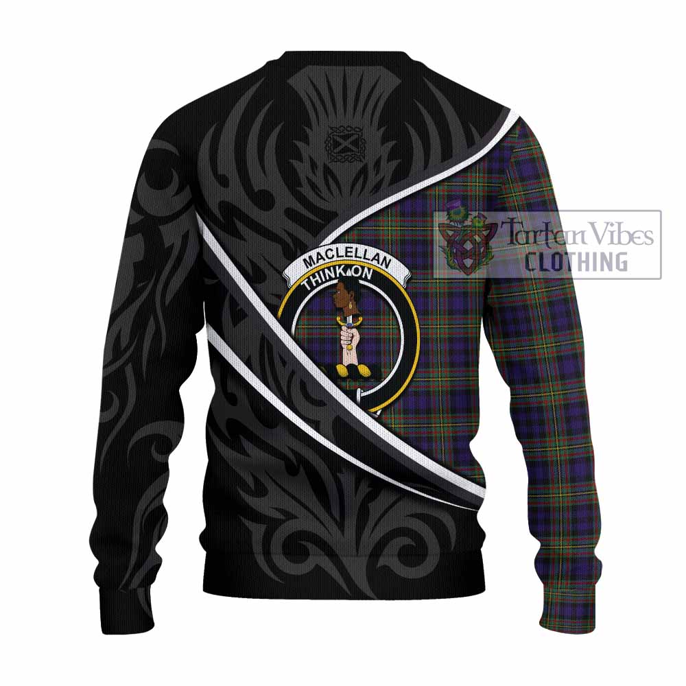 MacLellan (McLellan) Tartan Family Crest Knitted Sweater Celtic Scottish Thistle Floral - Tartan Vibes Clothing