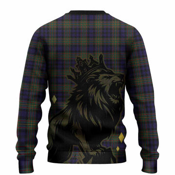 MacLellan (McLellan) Tartan Family Crest Knitted Sweater Crowned Lion Roaring