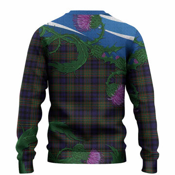 MacLellan (McLellan) Tartan Family Crest Knitted Sweater Thistle in Minimalism